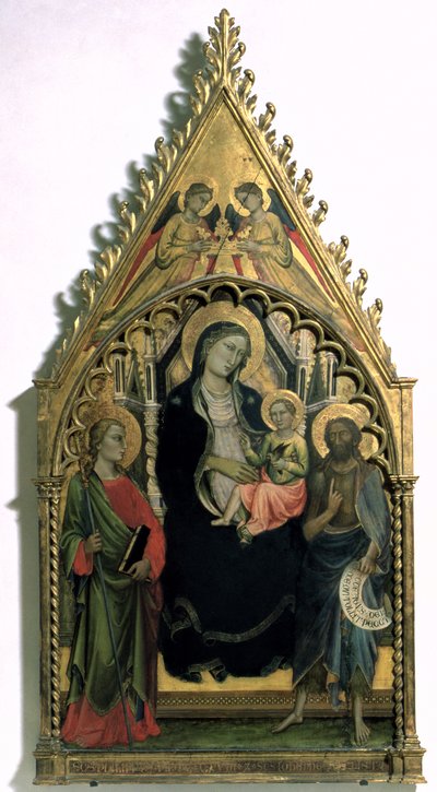 Madonna y el Niño con San Felipe y San Juan Bautista de Mariotto di Nardo